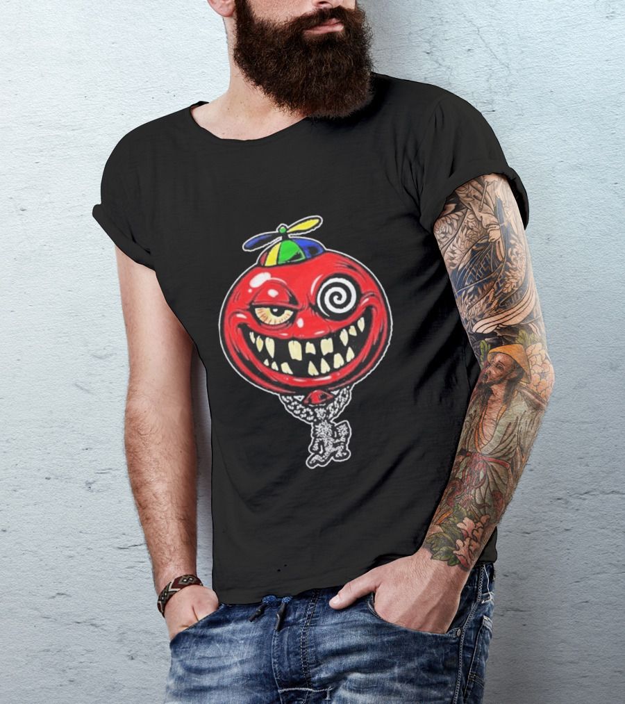 Insane Clown Posse Wakko The Kidd Bizerker 187 Spiral Eyed Grinning Face Balloon With Propeller Hat T-Shirt