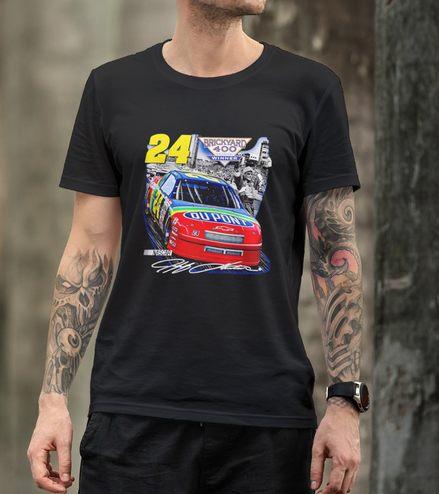 Jeff Gordon NASCAR DuPont Chevrolet No 24 Brickyard 400 Inaugural Winner T-Shirt