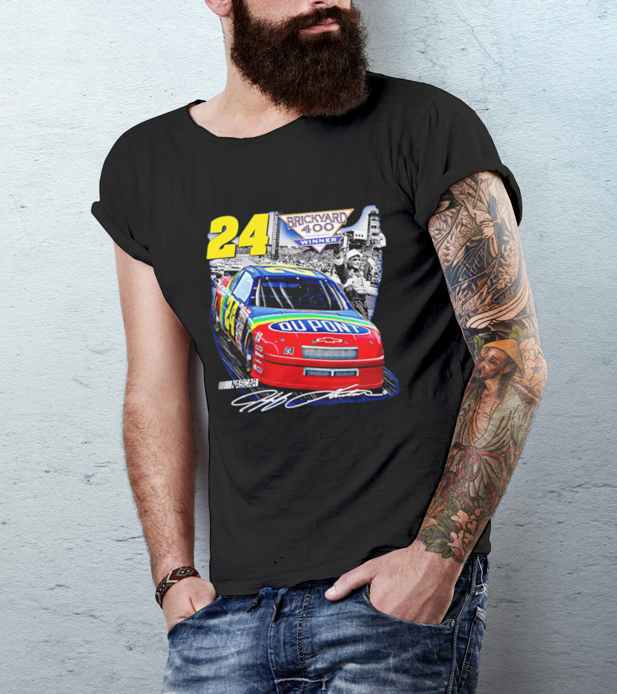 Jeff Gordon NASCAR DuPont Chevrolet No 24 Brickyard 400 Inaugural Winner T-Shirt