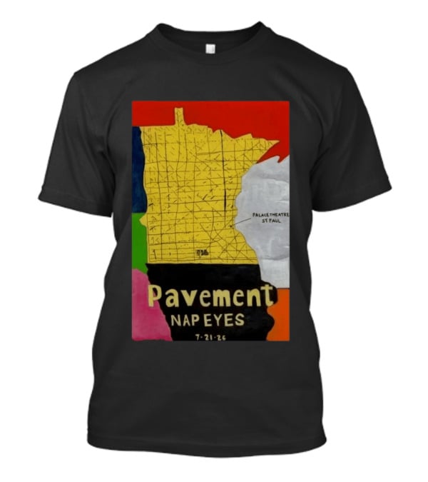 Pavement Nap Eyes Palace Theatre St Paul July 21 2026 Minnesota Map T-Shirt