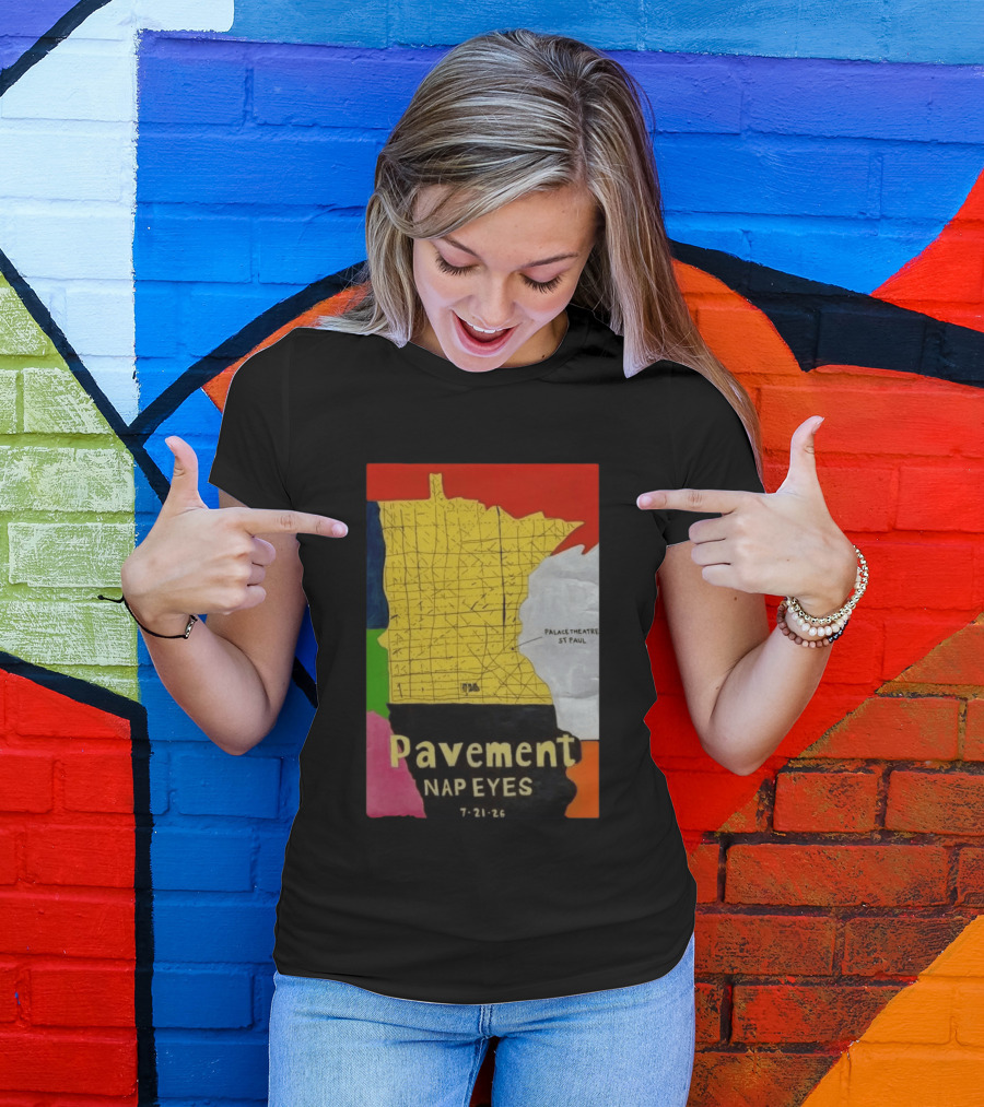 Pavement Nap Eyes Palace Theatre St Paul July 21 2026 Minnesota Map T-Shirt