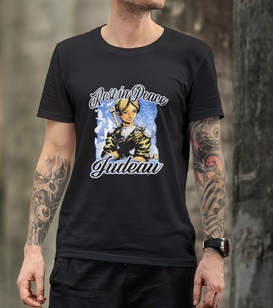 Rest In Peace Judeau Berserk Remembrance With Sword And Birds T-Shirt