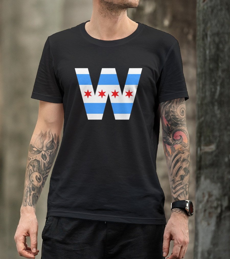 The W Chicago Cubs MLB Baseball 2026 Flag T-Shirt