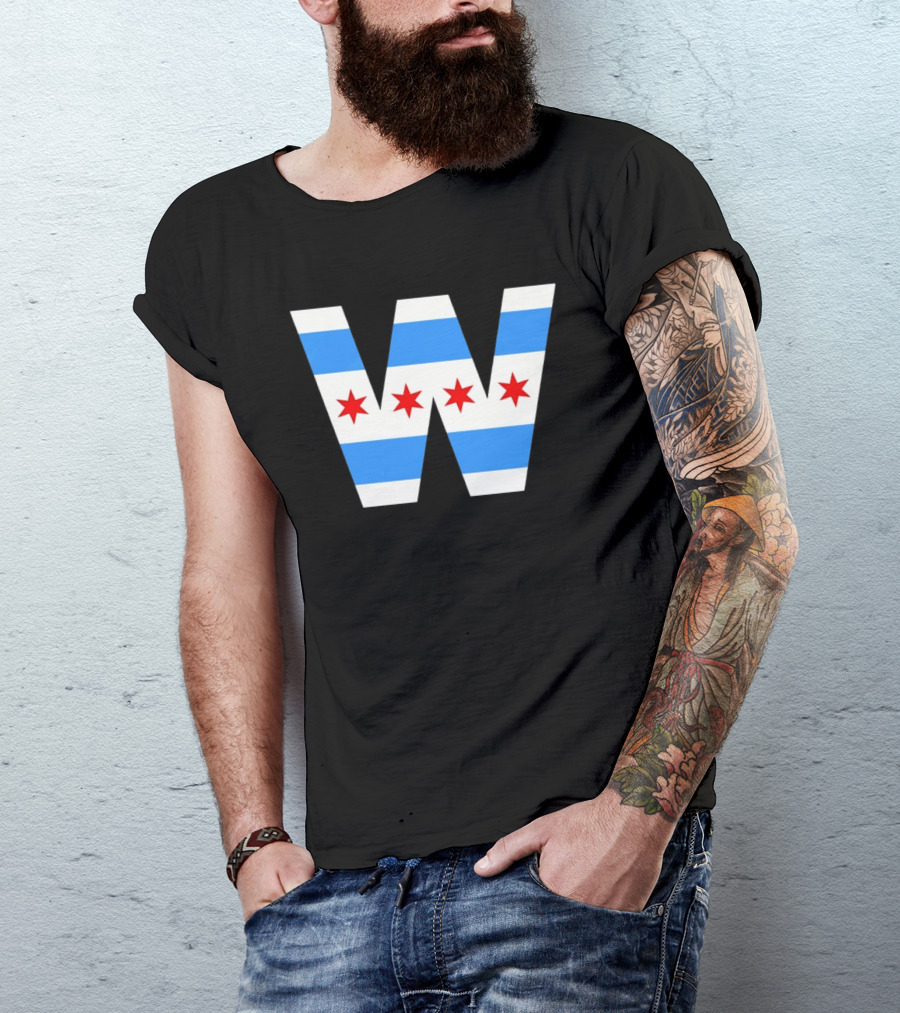The W Chicago Cubs MLB Baseball 2026 Flag T-Shirt