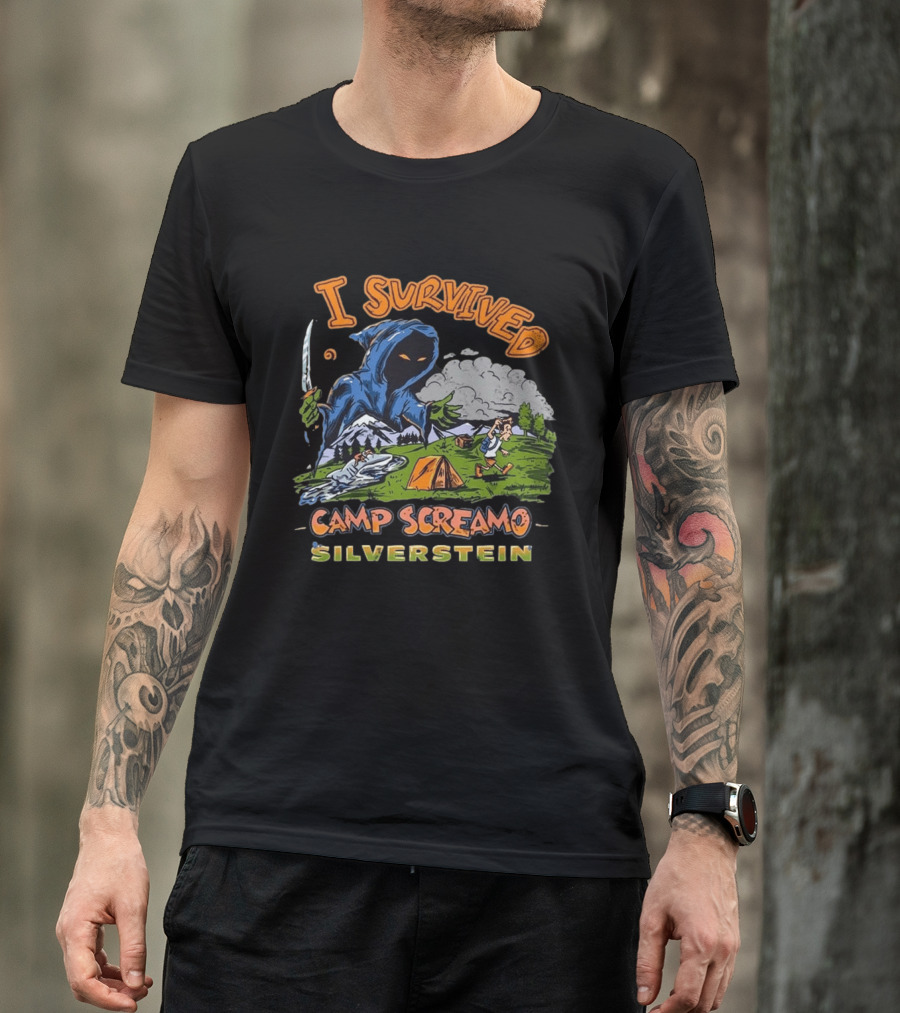 Silverstein I Survived Camp Screamo Tour 2026 North America Camping Adventure T-Shirt