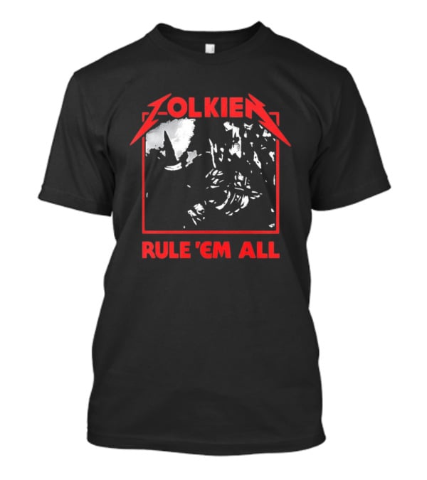 Tolkien Rule 'Em All Lord Of The Rings Metallica Mashup T-Shirt