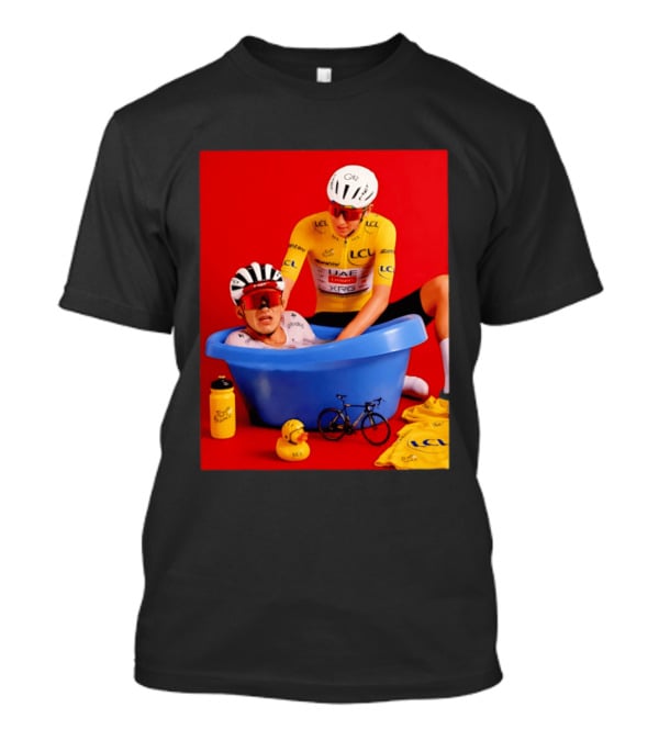 Tadej Pogačar Isaac Del Toro LCL UAE Team 2026 Cycling Bath Scene T-Shirt