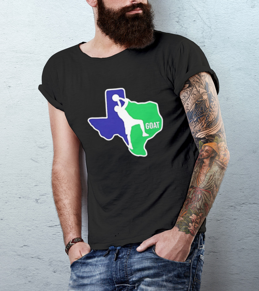 Texas Basketball Goat Silhouette Blue Green State T-Shirt