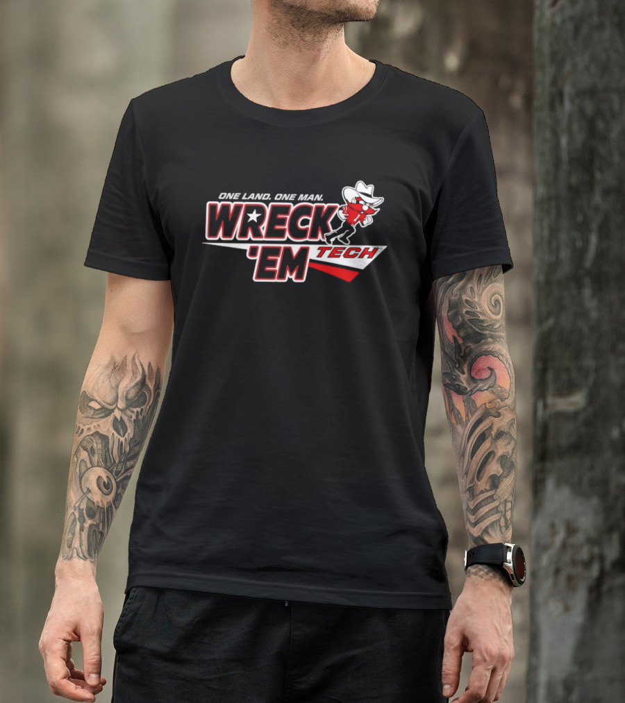 Texas Tech Red Raiders 2026 Wreck 'Em One Land One Man Game Day T-Shirt