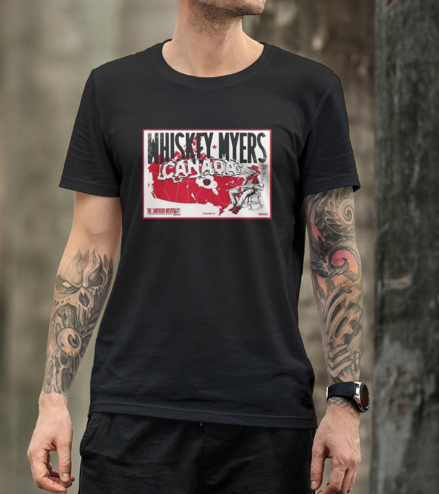 Whiskey Myers Canada Map Southern Hospitality Tour Toronto July 21 2026 Event T-Shirt