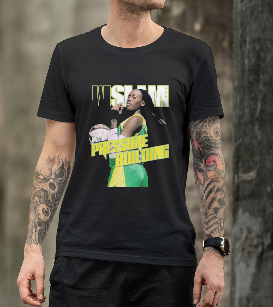WSLAM Awa Fam Pressure Building Seattle Storm Basketball T-Shirt