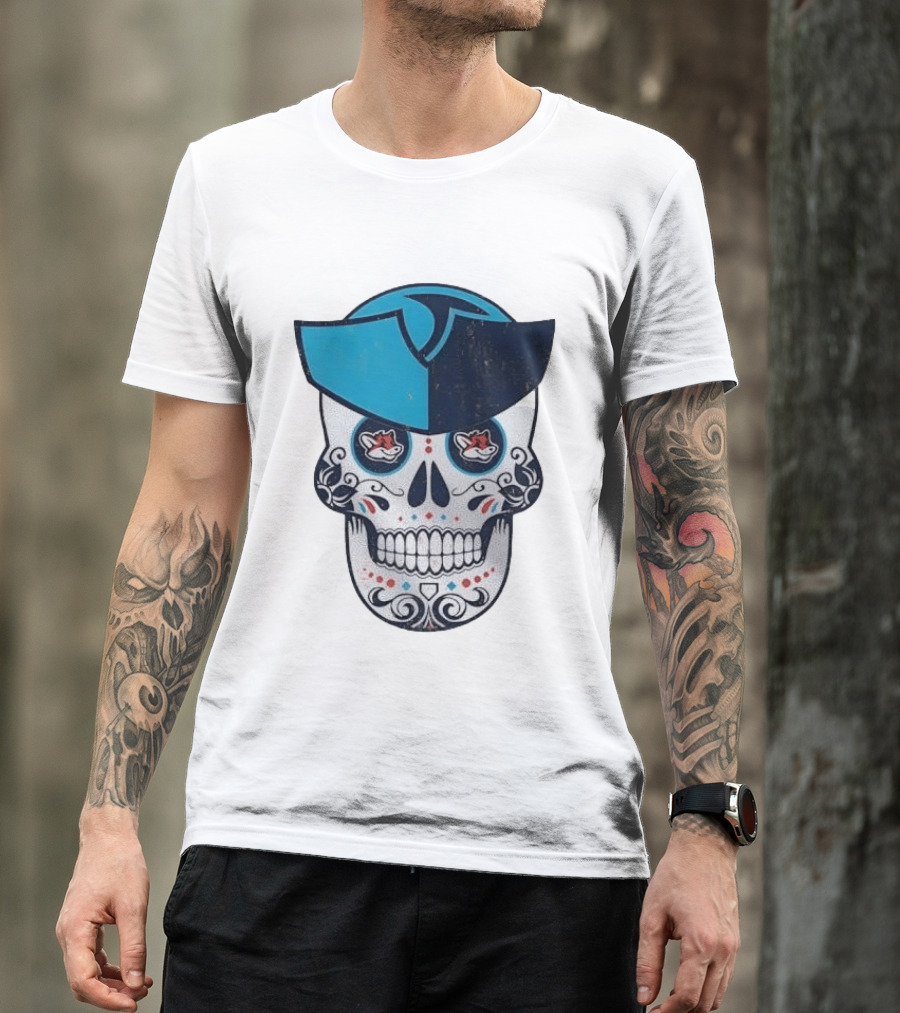Day Of The Dead Skull Patriot Fox Sports Foxes Football T-Shirt