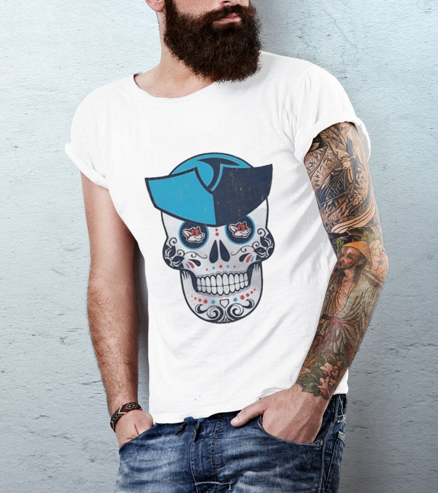Day Of The Dead Skull Patriot Fox Sports Foxes Football T-Shirt