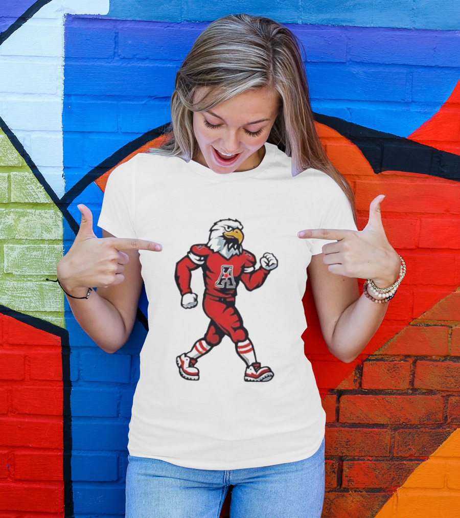 Eagle Running Sport Red Football T-Shirt