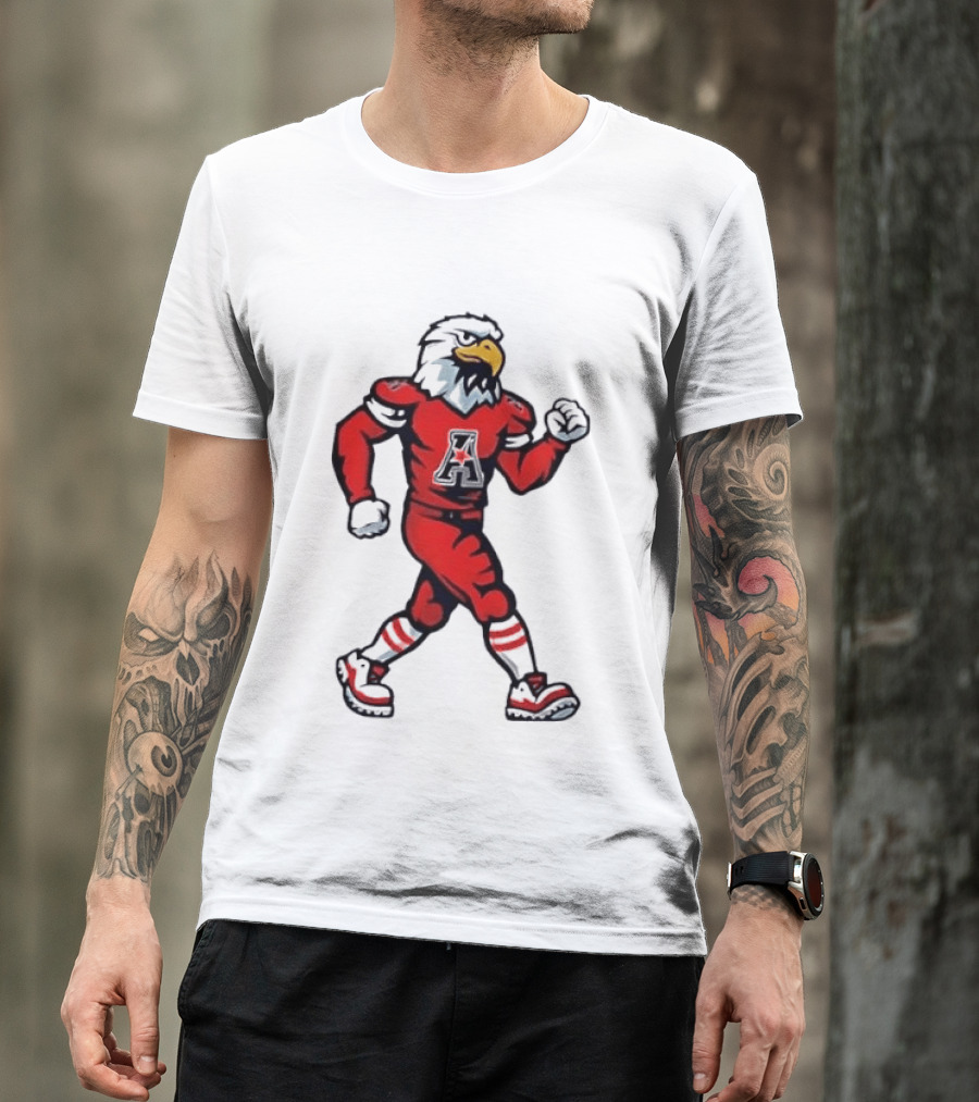 Eagle Running Sport Red Football T-Shirt