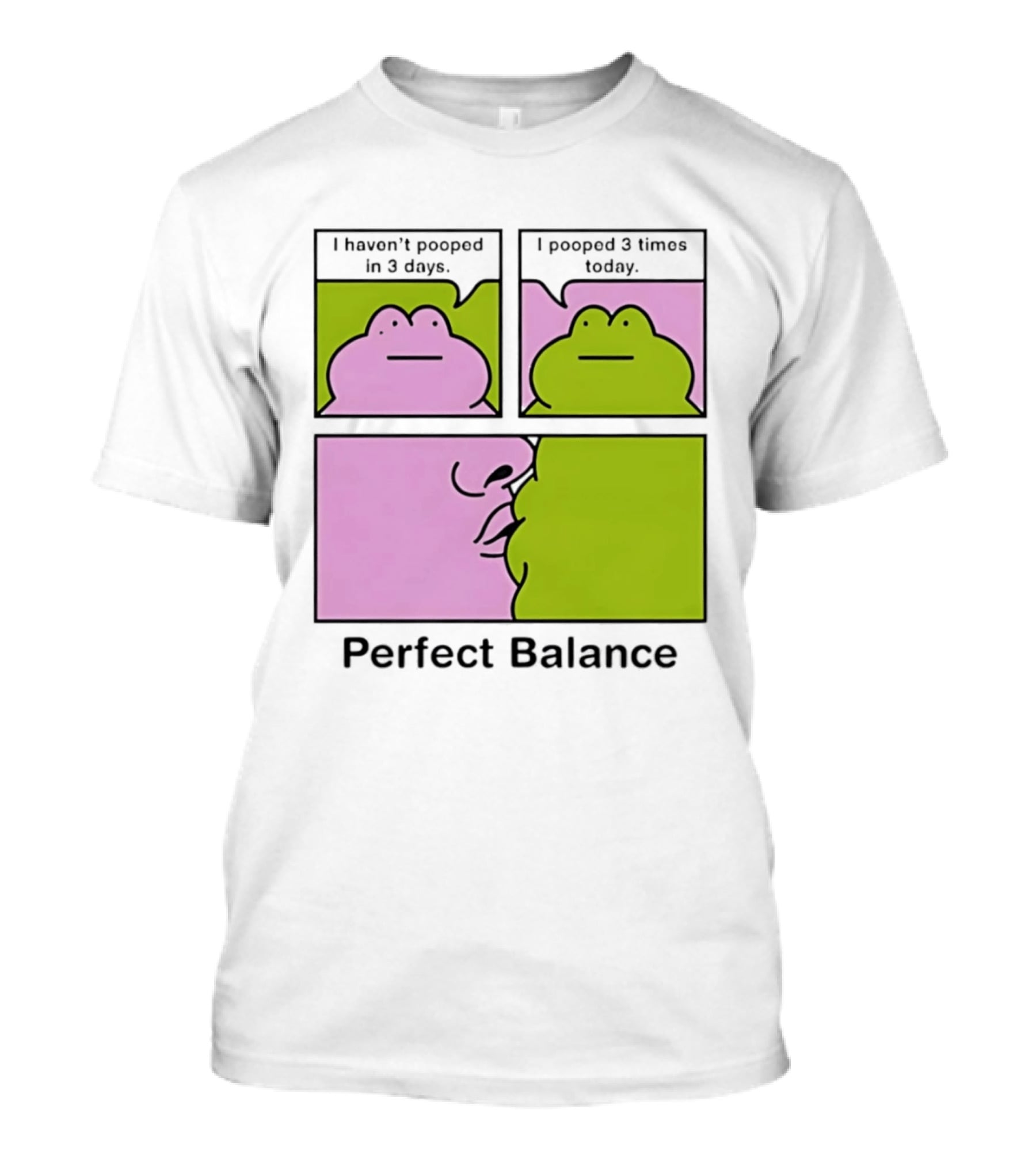 Perfect Balance Frog Meme I Haven't Pooped In 3 Days Pooped 3 Times Today T-Shirt