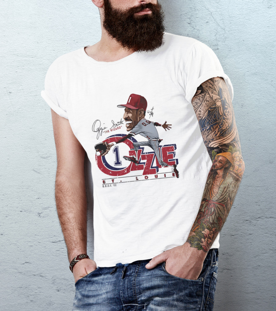 Ozzie Smith St Louis Cardinals Bruce Stark "The Wizard" Collection T-Shirt
