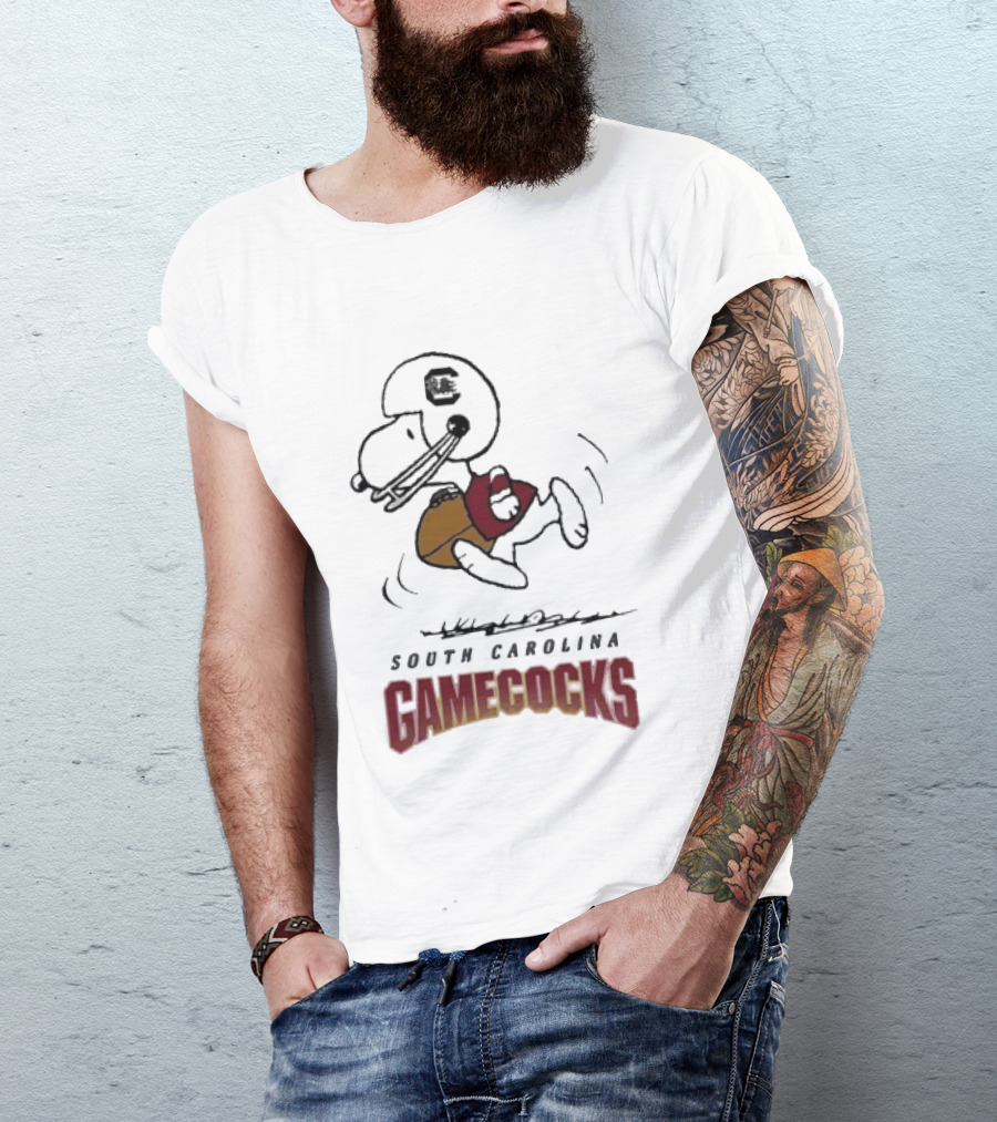South Carolina Gamecocks Peanuts Snoopy Football T-Shirt