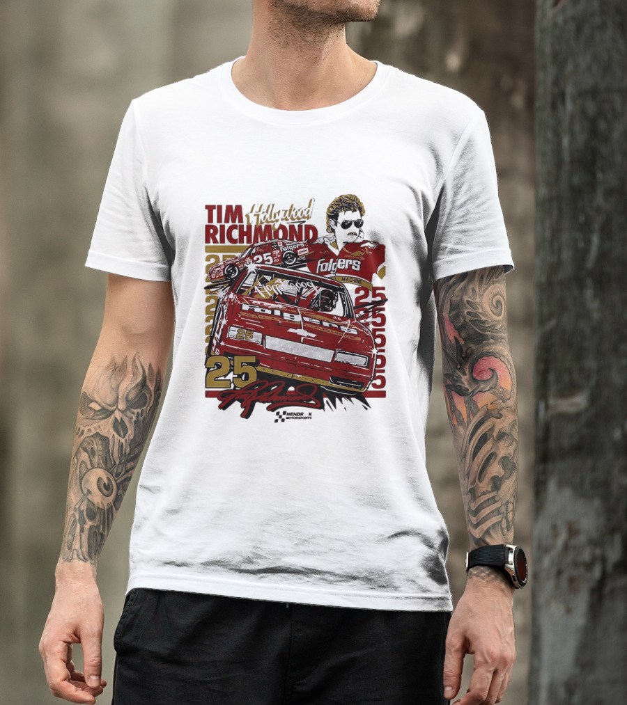 Tim Richmond Hollywood 25 Hendrick Motorsports Folgers NASCAR Racing T-Shirt
