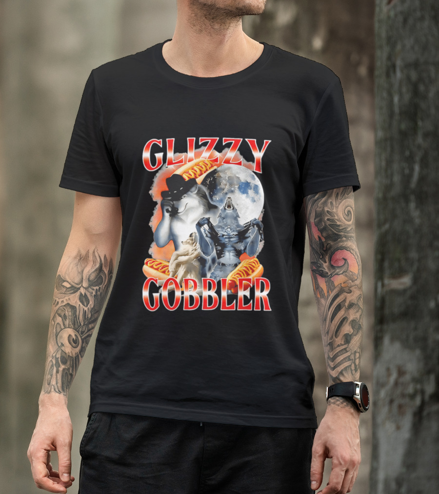 Glizzy Gobbler Wolf Moon Hot Dog Meme T-Shirt