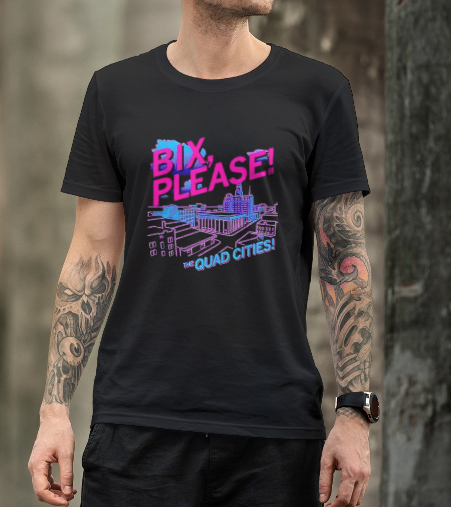 Bix Please The Quad Cities Skyline Retro Aesthetic T-Shirt