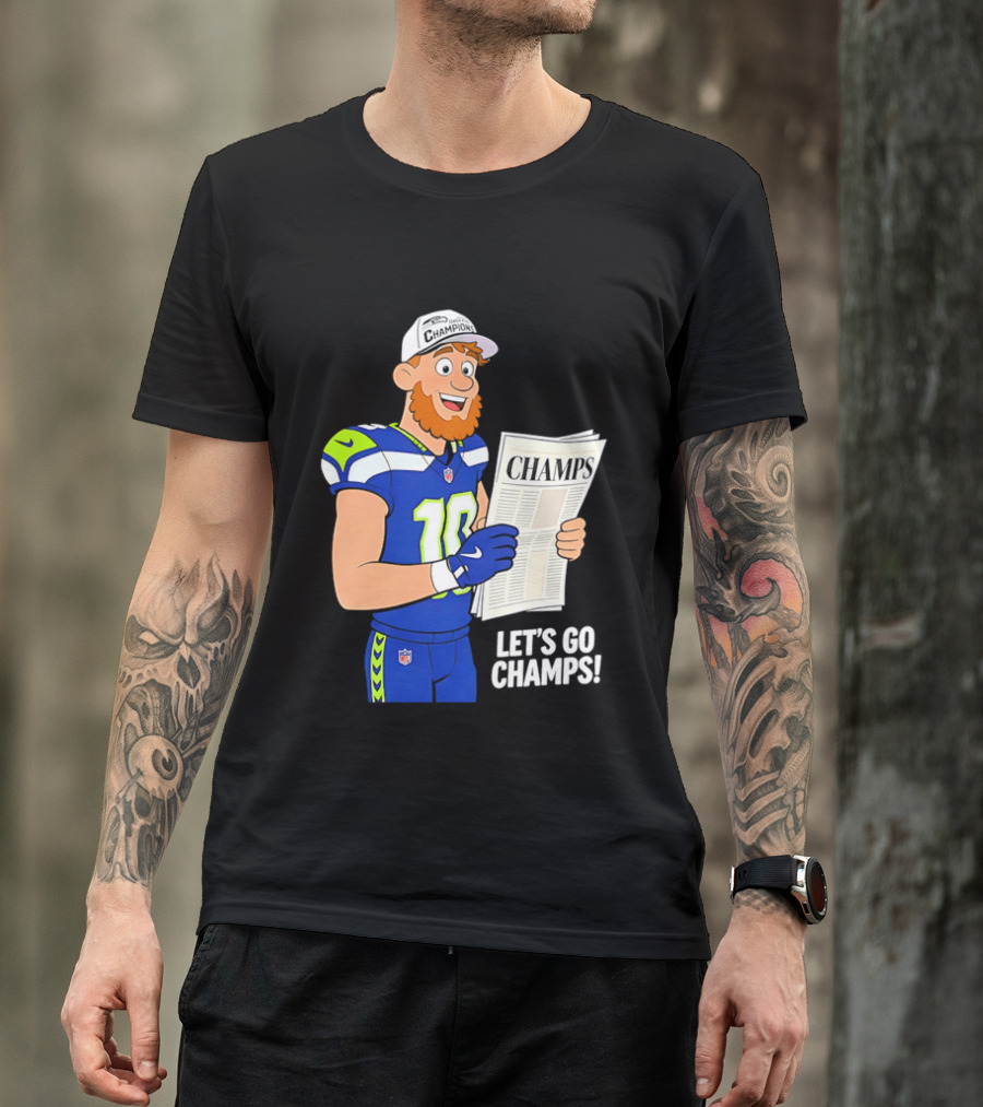Champs Let's Go Champs Seattle Seahawks Football Fan Celebration T-Shirt
