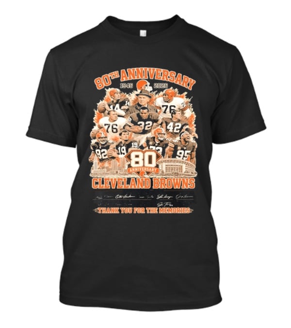 Cleveland Browns 80th Anniversary 1946 2026 Thank You For The Memories T-Shirt