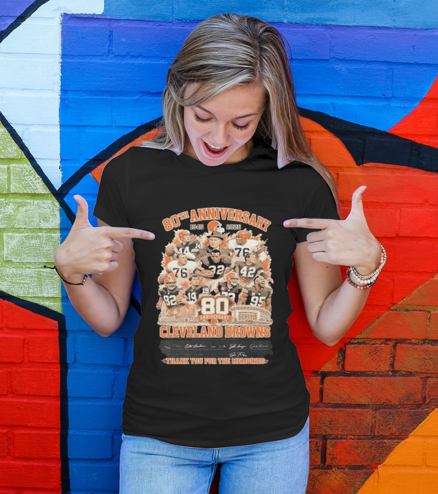 Cleveland Browns 80th Anniversary 1946 2026 Thank You For The Memories T-Shirt