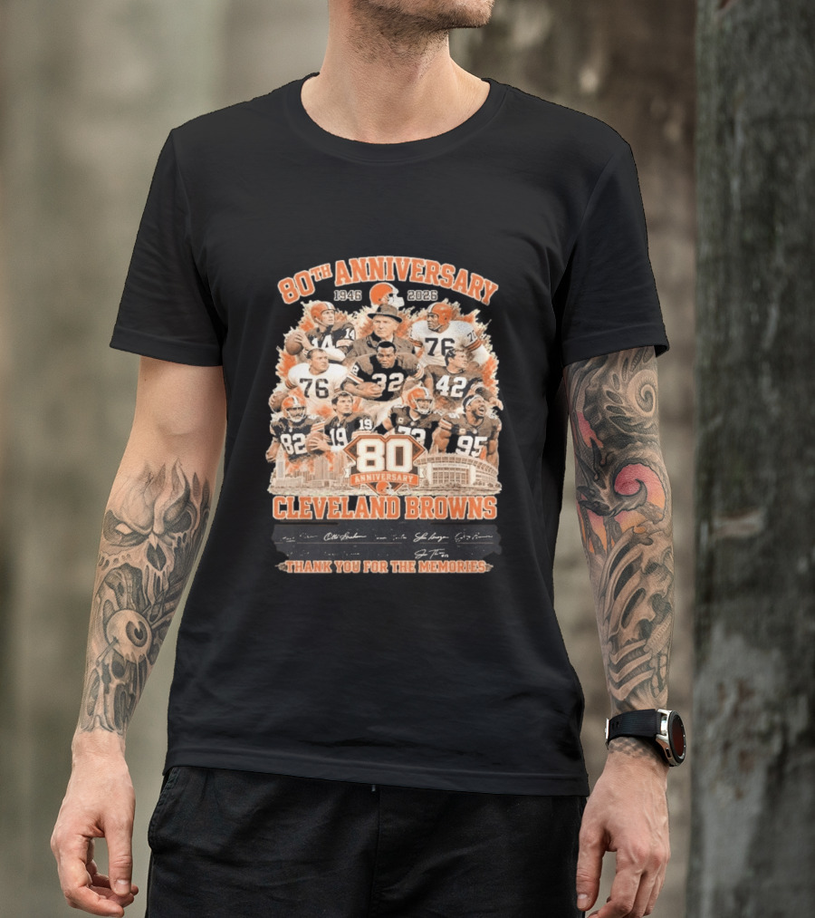 Cleveland Browns 80th Anniversary 1946 2026 Thank You For The Memories T-Shirt