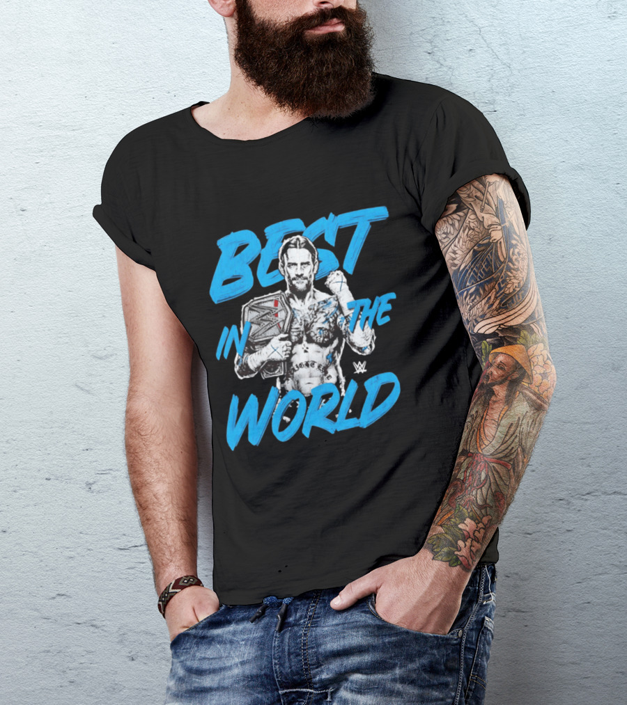 CM Punk Best In The World WWE Champion Sketch T-Shirt