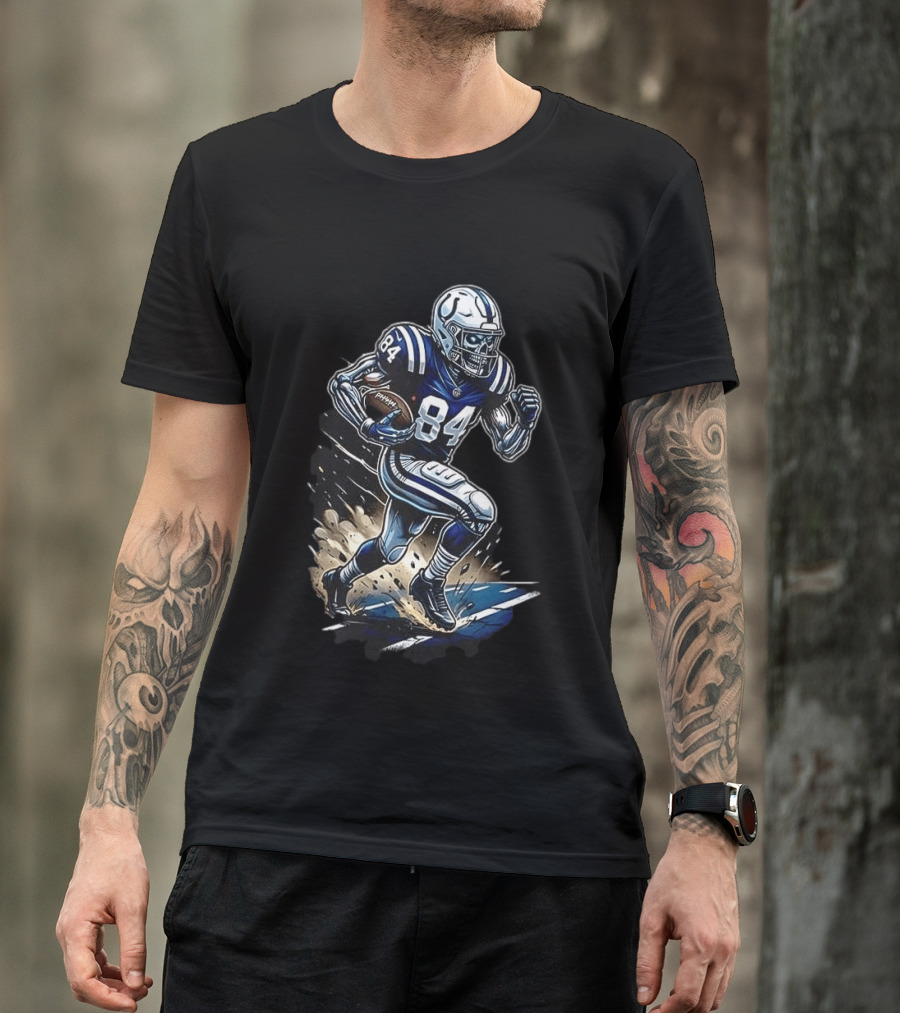 Indianapolis Colts Skeleton Football Player Runs In My Blood T-Shirt