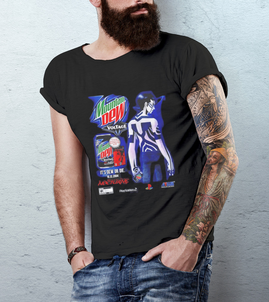 Mountain Dew Voltage Nocturne Devil May Cry Featuring Dante It's Dew Or Die 10.12.2004 PlayStation 2 Atlus T-Shirt