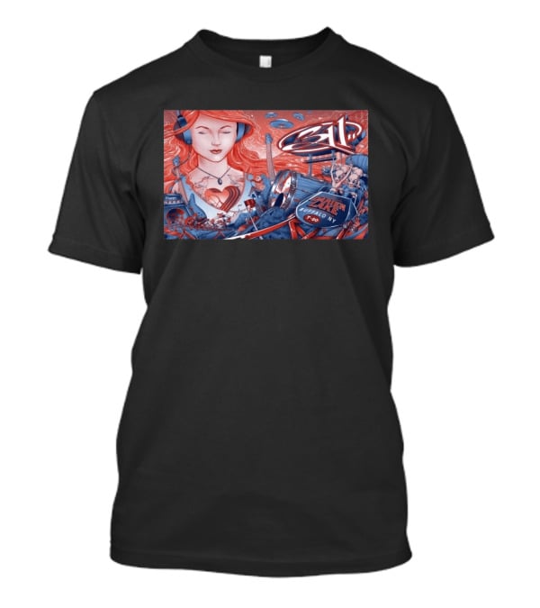 311 Darien Lake 7 20 Buffalo NY Art With Drum And Redhead Listening T-Shirt