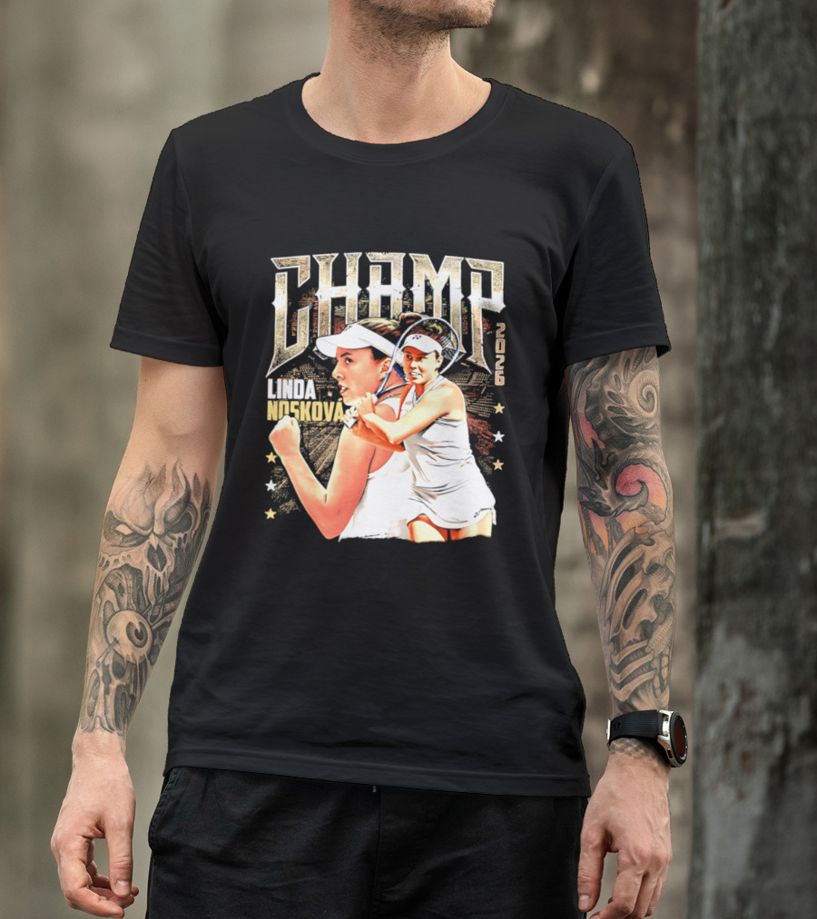 Linda Noskova Wimbledon 2026 Champ Bold Tennis Celebration T-Shirt