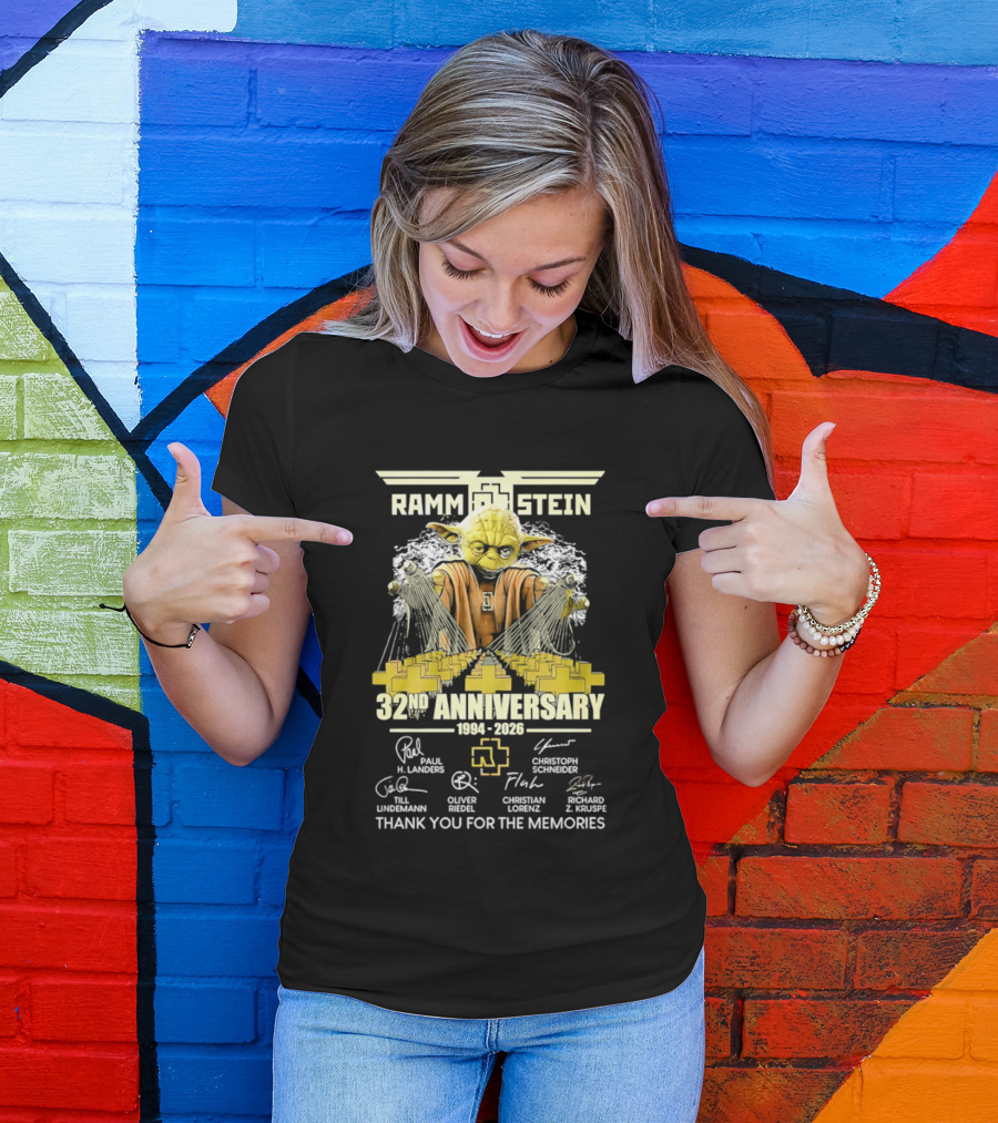 Rammstein 32Nd Anniversary 1994 2026 Thank You For The Memories Yoda Edition T-Shirt