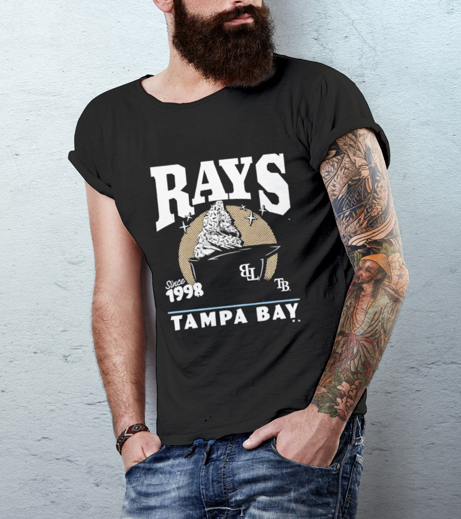 Rays Since 1998 Tampa Bay TB BL Ice Cream Baseball Helmet T-Shirt