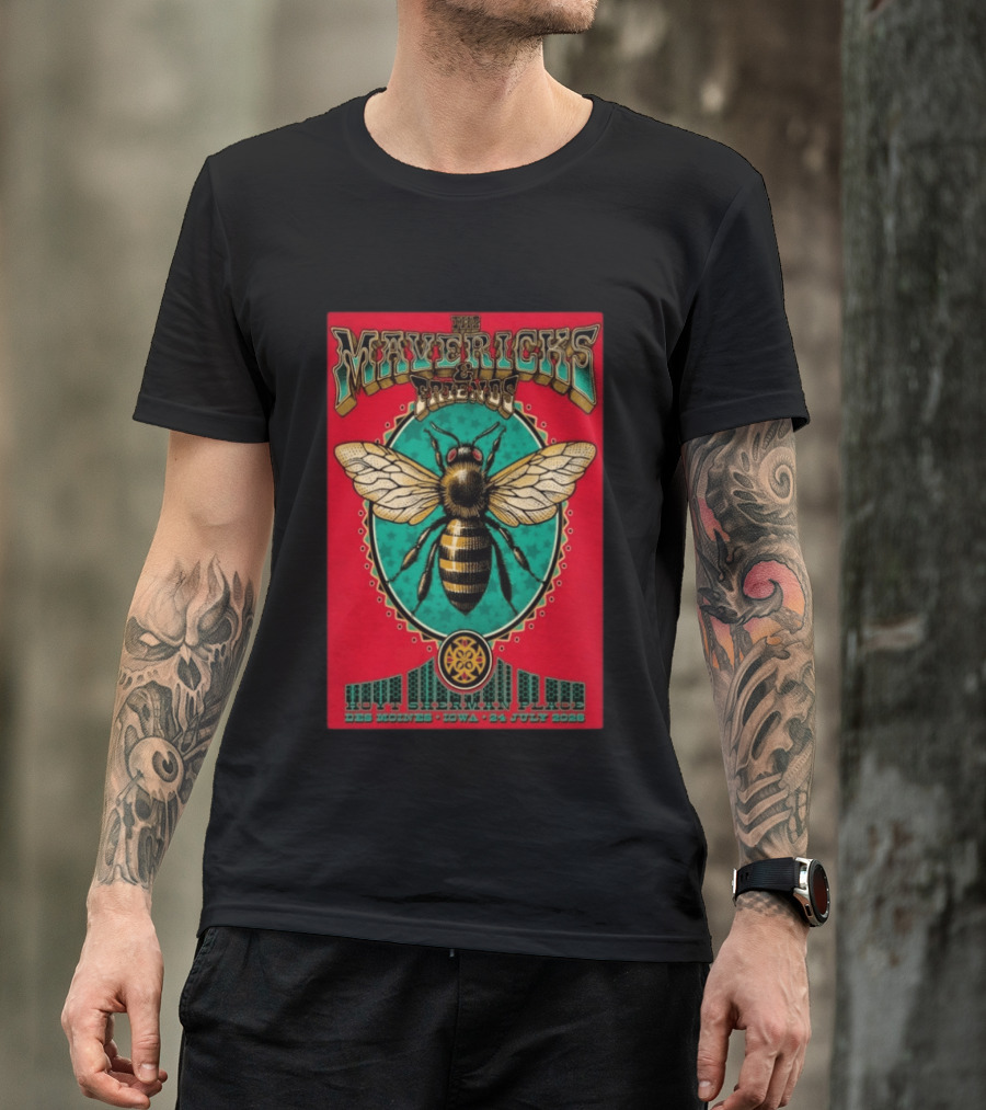 The Mavericks And Friends Hoyt Sherman Place Des Moines Iowa July 24 2026 Vintage Concert With Bee Image T-Shirt