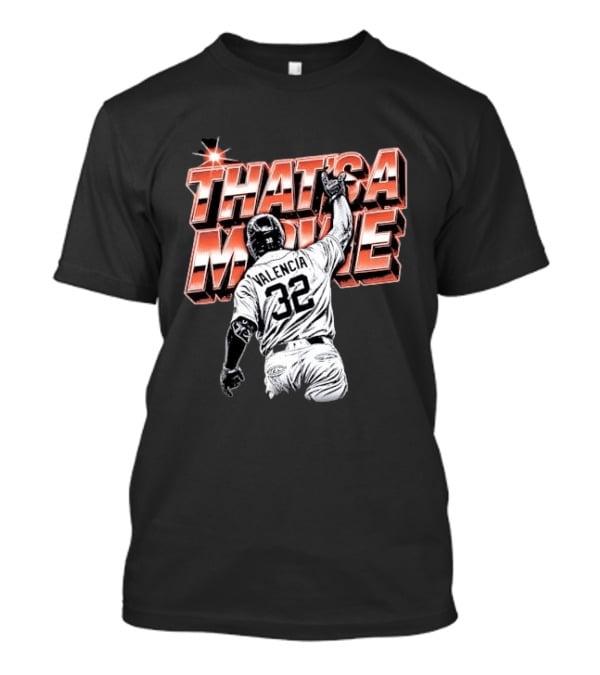 Valencia That's A Movie Baseball Iconic Pose 32 Pointing Skyward T-Shirt