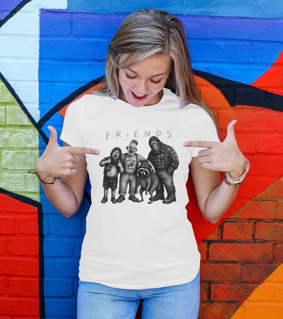 Friends Owning Moose Coffee Jmthy Big Foot Raccoon T-Shirt