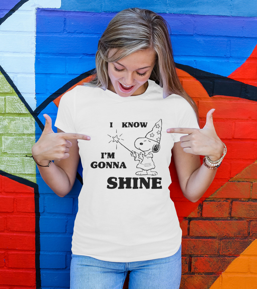 Snoopy Wizard I Know I'm Gonna Shine Magic Wand Stars T-Shirt