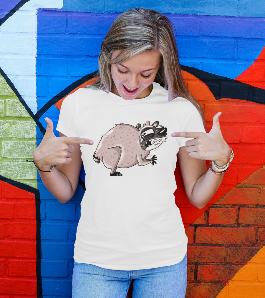 Jimothy Cartoon Raccoon Sticker T-Shirt