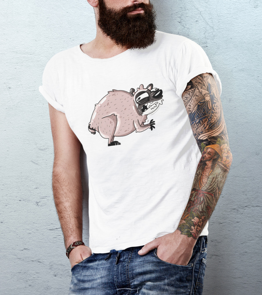 Jimothy Cartoon Raccoon Sticker T-Shirt