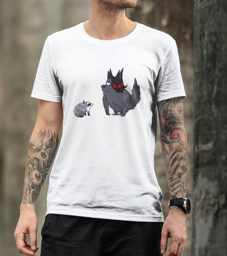 Mr Looper And Jimothy Raccoon Cartoon Funny Animal Characters T-Shirt