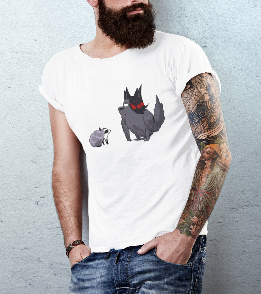 Mr Looper And Jimothy Raccoon Cartoon Funny Animal Characters T-Shirt