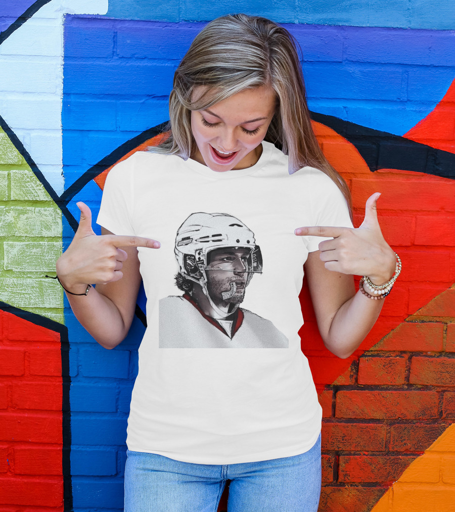 NHL Carolina Hurricanes Mouthguard Action Hockey Player T-Shirt