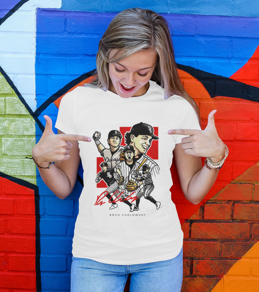 Roch Cholowsky Chicago White Sox Player Artwork Collage T-Shirt