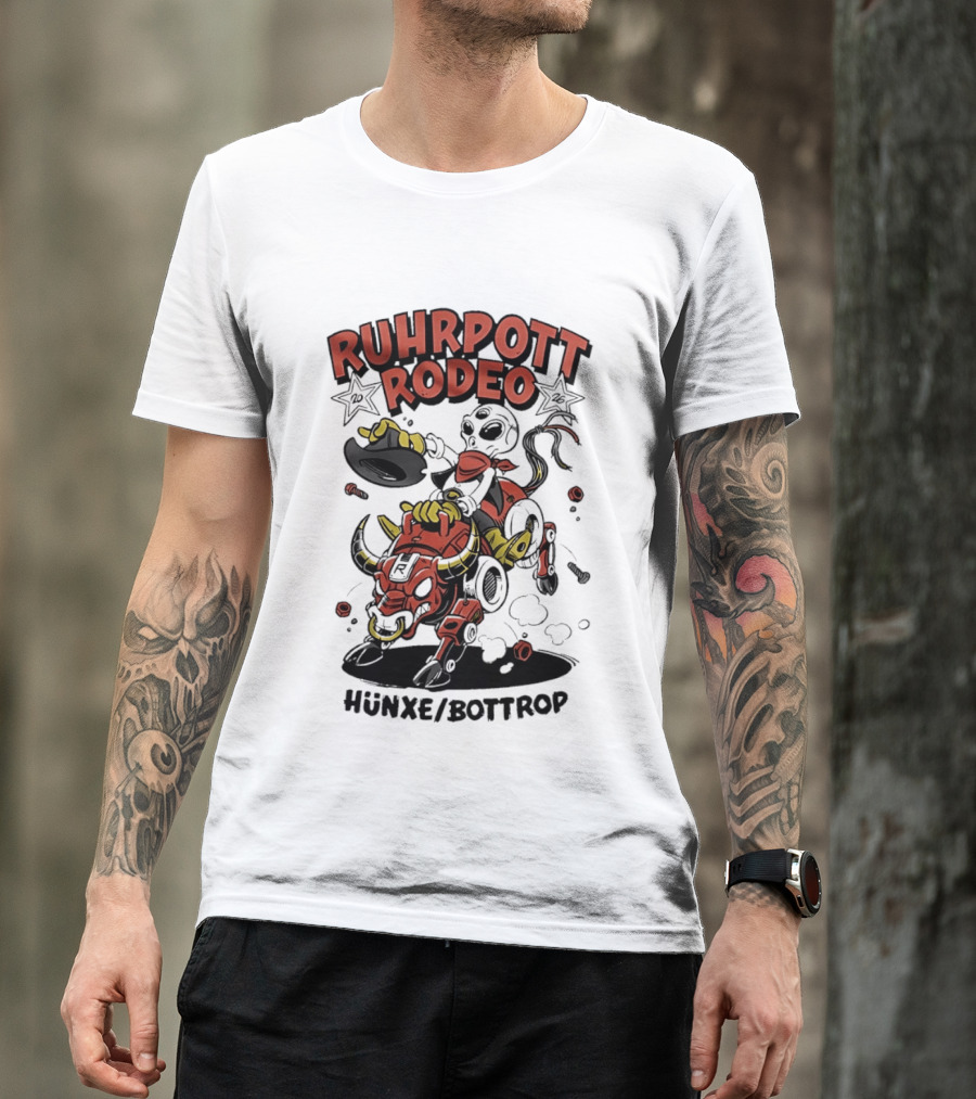 Ruhrpott Rodeo Hünxe Bottrop Alien Riding Mechanical Bull Festival T-Shirt