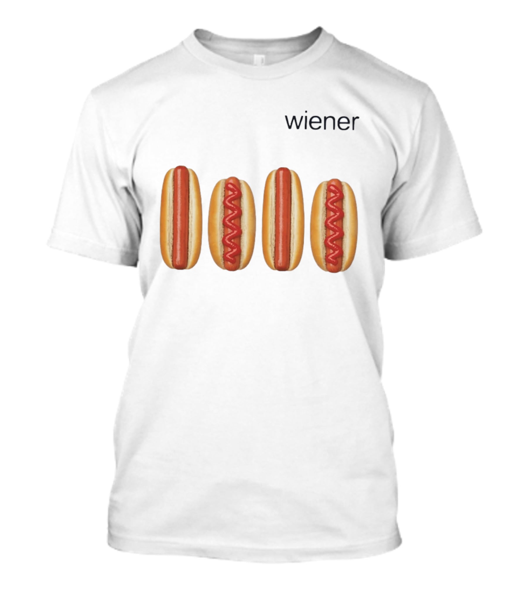 Wiener Hot Dog Ketchup Food Iconic Snack T-Shirt