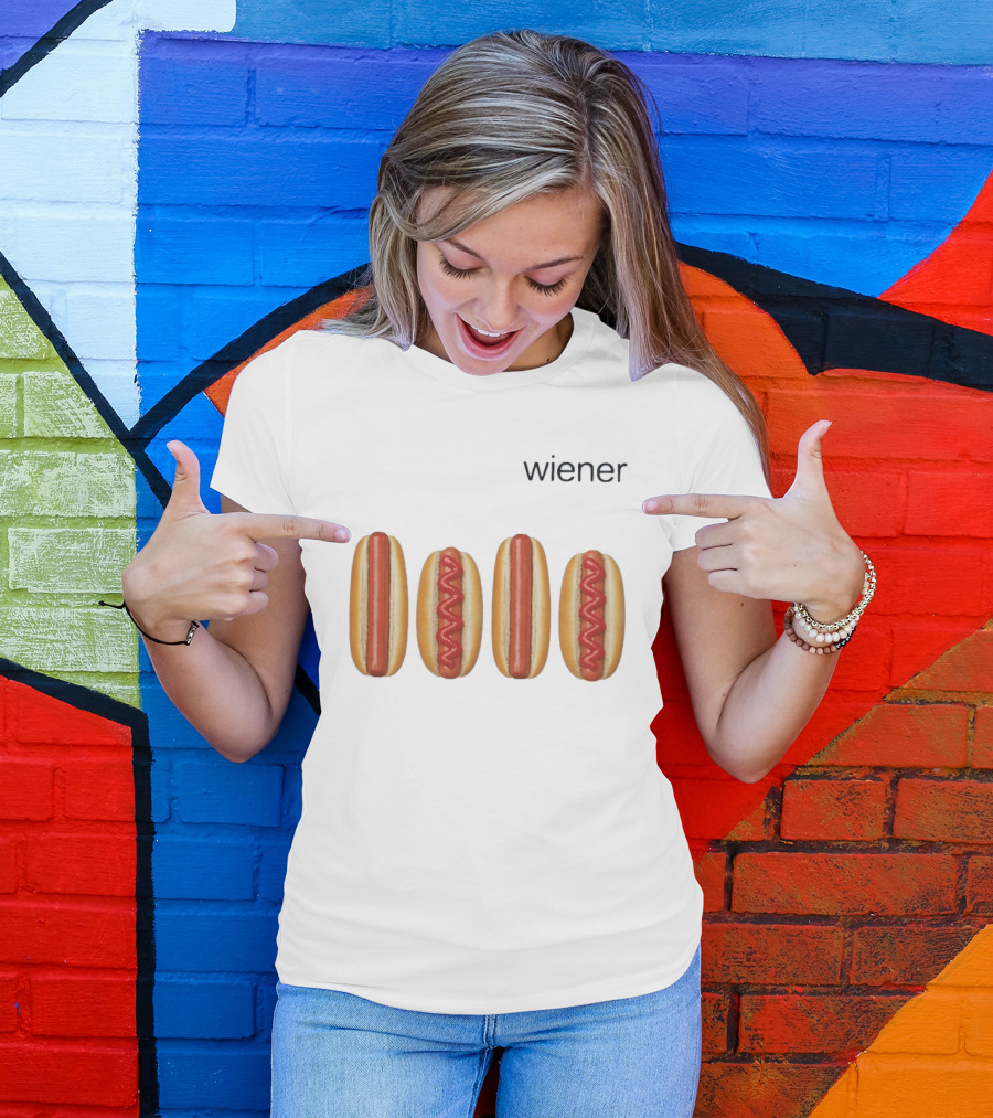 Wiener Hot Dog Ketchup Food Iconic Snack T-Shirt
