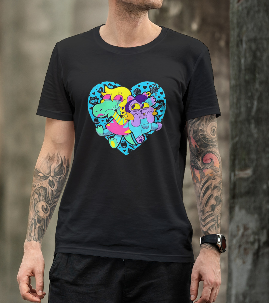 Alphys Mew Mew Heart Art Colorful Character Pair T-Shirt